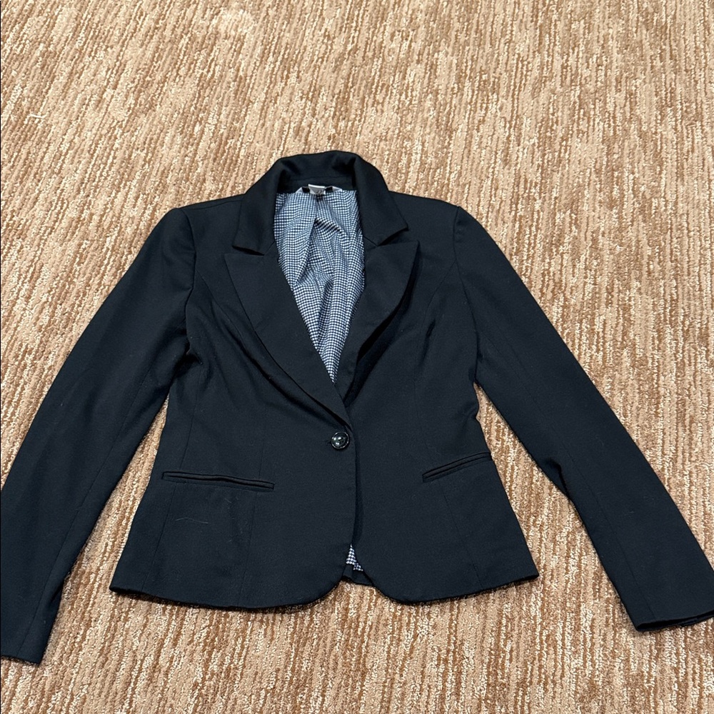 White House Black Market Women's Black Single-Button Blazer